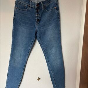 Madewell Women's 9” High Rise Skinny Crop Blue Denim Jeans, Size 28